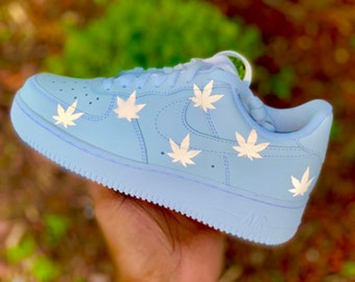 Heat transfer weed voor Custom Air Force 1 sneakers | wiet wietblaadje | Nike | reflecterend | reflective met strijkijzer aanbrengen | 8 stuks strijkapplicatie | DIY customize voor kleding en schoenen